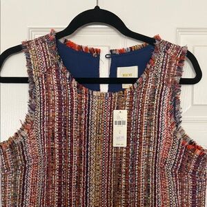 Maeve Colorful Tweed Fringe top size6